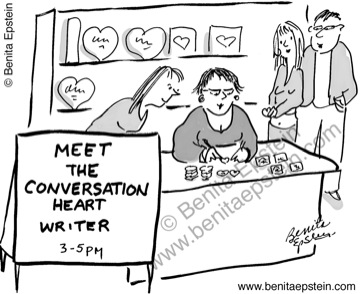 book signing, meet the conversation heart writer, valentine's day