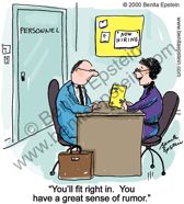 business businesswoman interviewer personnel sense rumor hiring cartoon 1004
