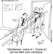 business businessmen office takeover merger briefcase ceo cartoon 1006