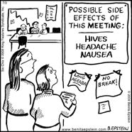 funny business office meeting job employment men women agenda meeting side effects headache nausea hives profit cost benefit job employees records notes boss coworkers company 1710