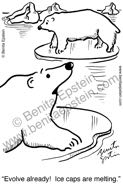 environment environmental funny global warming warning greenhouse gases gas ice caps antarctica actic eskimo polar bears evolve evolution iceberg icebergs cartoon 1629