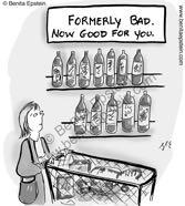 woman food shopping bad good for you cartoon 1125