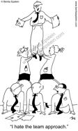 funny medical cartoon boss work doctors physicians labcoats team approach 1593