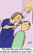 funny nurse nurses nursing presentation powerpoint newsletter doctors office exam room test testing medical medicine disease sick sickness ill illness ear earbud hearing acoustics otology noise child pediatrician 1682