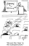 funny science scientist lecture seminar suboperculum fish bop ichthyology ichthyologist cartoons cartoon 1617
